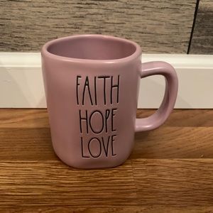 NEW Rae Dunn Purple “FAITH LOVE HOPE” Mug